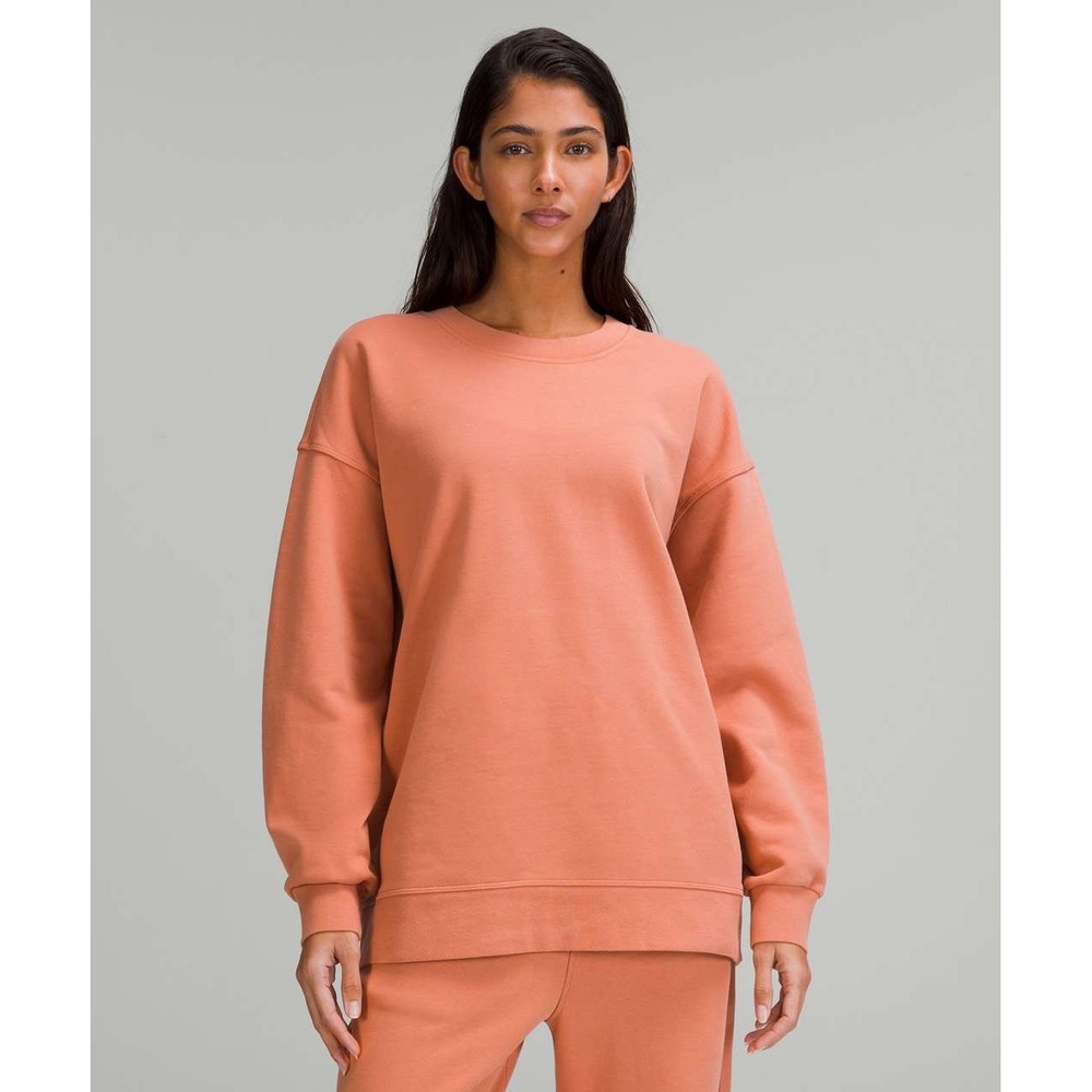 Lululemon Perfectly Oversized Crewneck Sweatshirt Orange Terracotta Size 8 - Picture 1 of 7
